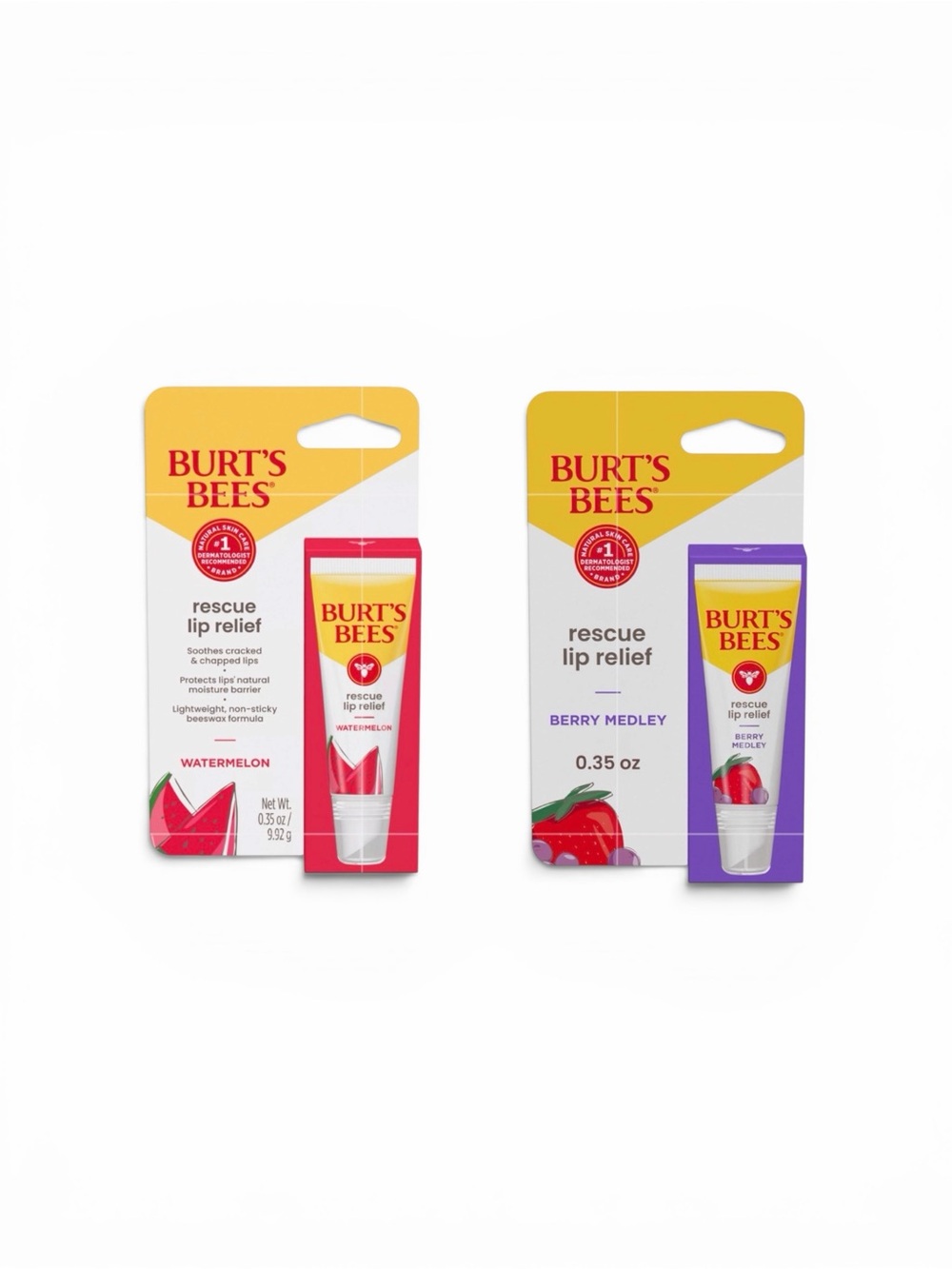 Burts Bees Rescue Lip Relief Balm Watermelon & Berry Medley